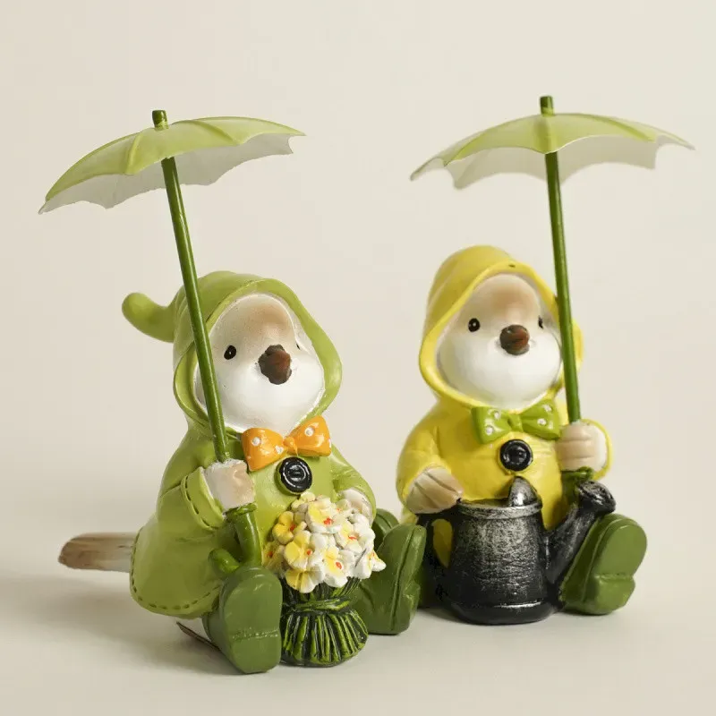ADRIEN oiseaux assis parapluies 12cm