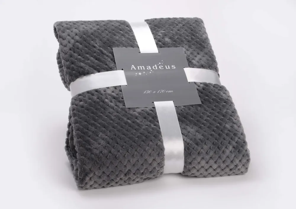 PLAID Damier Gris Anthracite 130x170cm