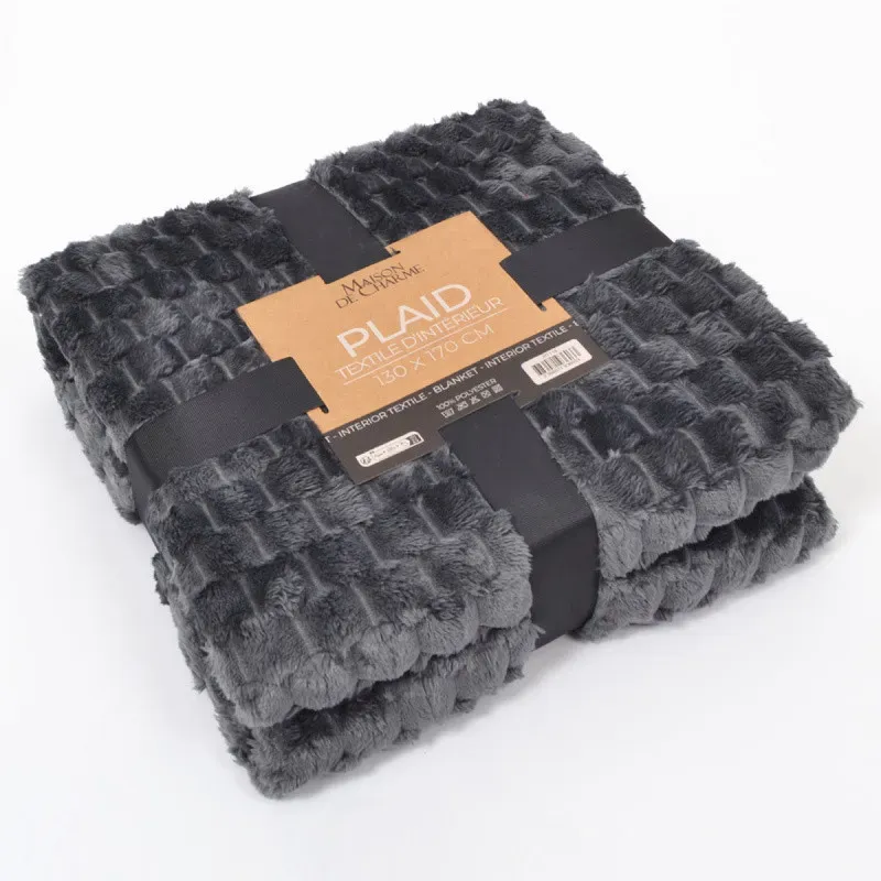 HELENA Plaid Gris Foncé 130x170cm