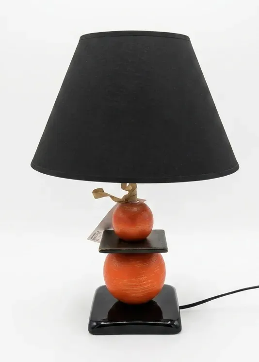 LAMPE Boule Socle Noir