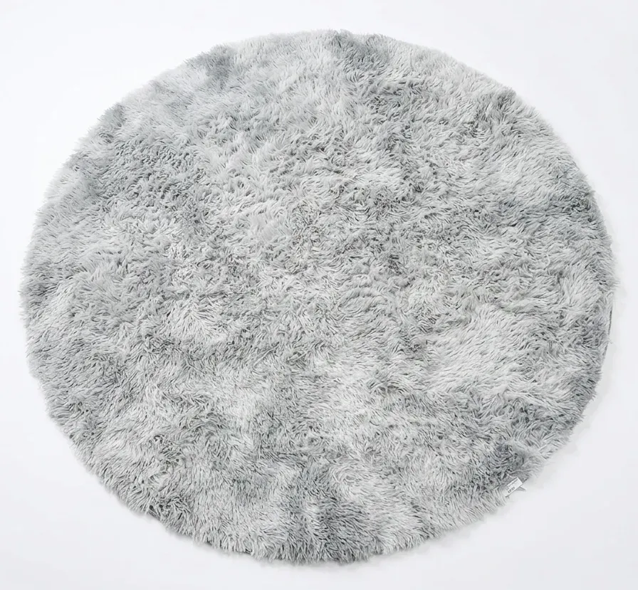 TAPIS De Salon 160x160cm - Rond Gris